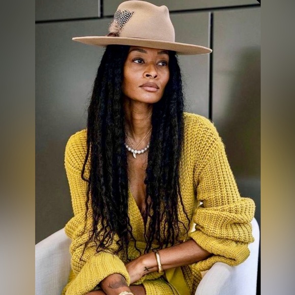 NWT Cream Fedora with Black Faux Leather Brim Hat - Picture 3 of 10